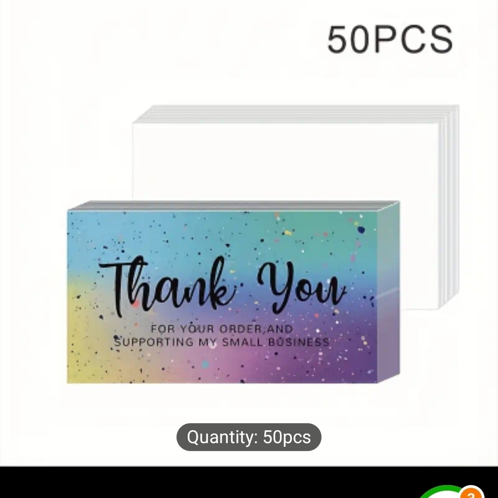 50 Multicolor Thank You Cards - 50PCS - Picture 5 of 5